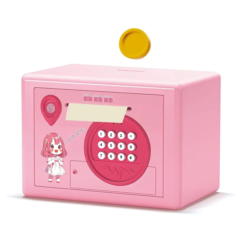 A45U Piggy Bank For Kids,Fingerprint Password Money Saving Box,Coin Bank Money Safe ATM Machine Gift For Birthday