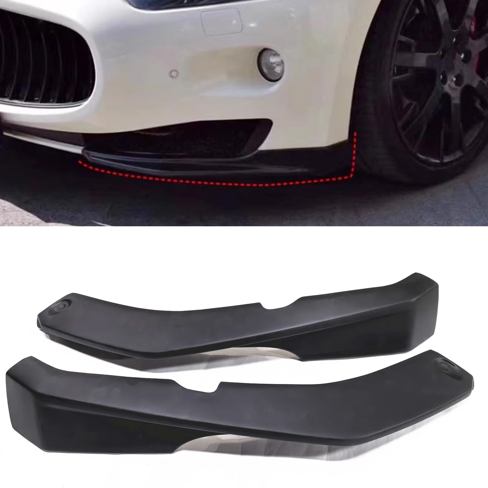 

Pop For Maserati Gran Turismo GT GTS GC 2008-2014 Front Bumper Side Spoiler Lip Cover Fiberglass/Carbon Fiber Splitter Guard Pla