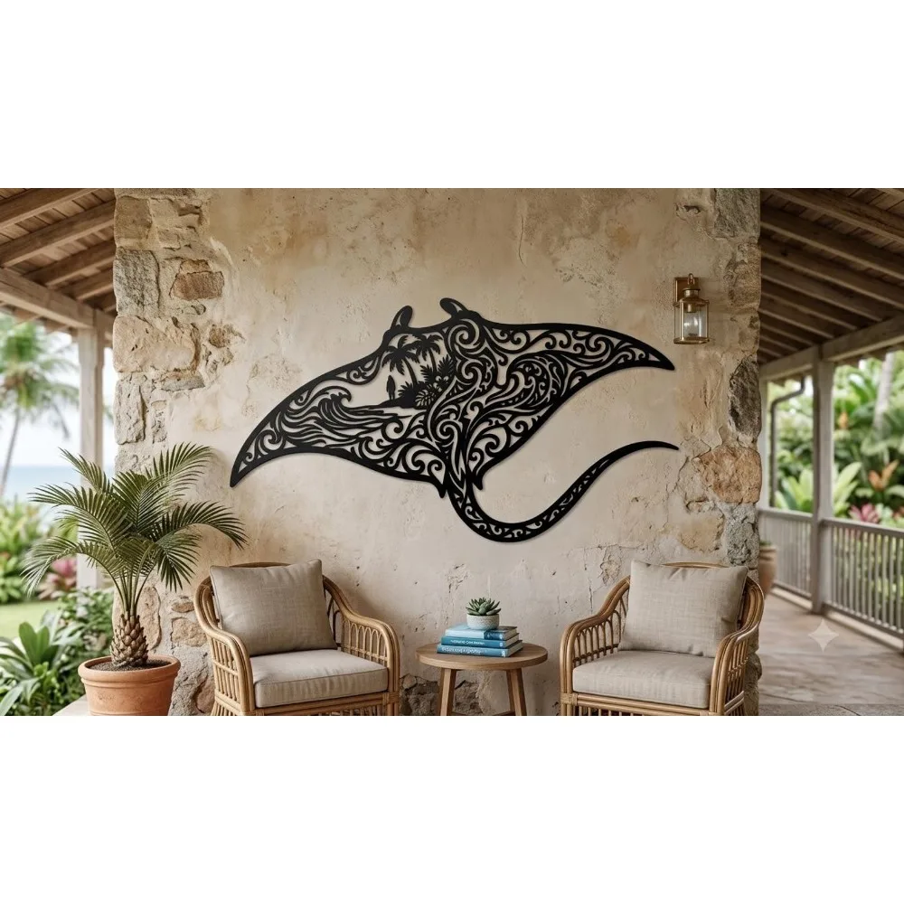Brand Tribal Manta Ray Metal W - مراجعة Home Decor Brand وسعره