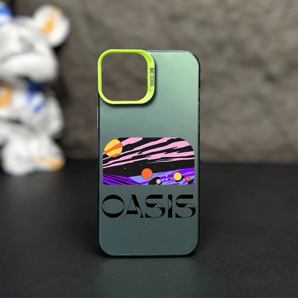 Hot O-Oasis Band Phone Case for iPhone 12 11 13 IMD 14 15 16 Max Pro Plus Laser Cover