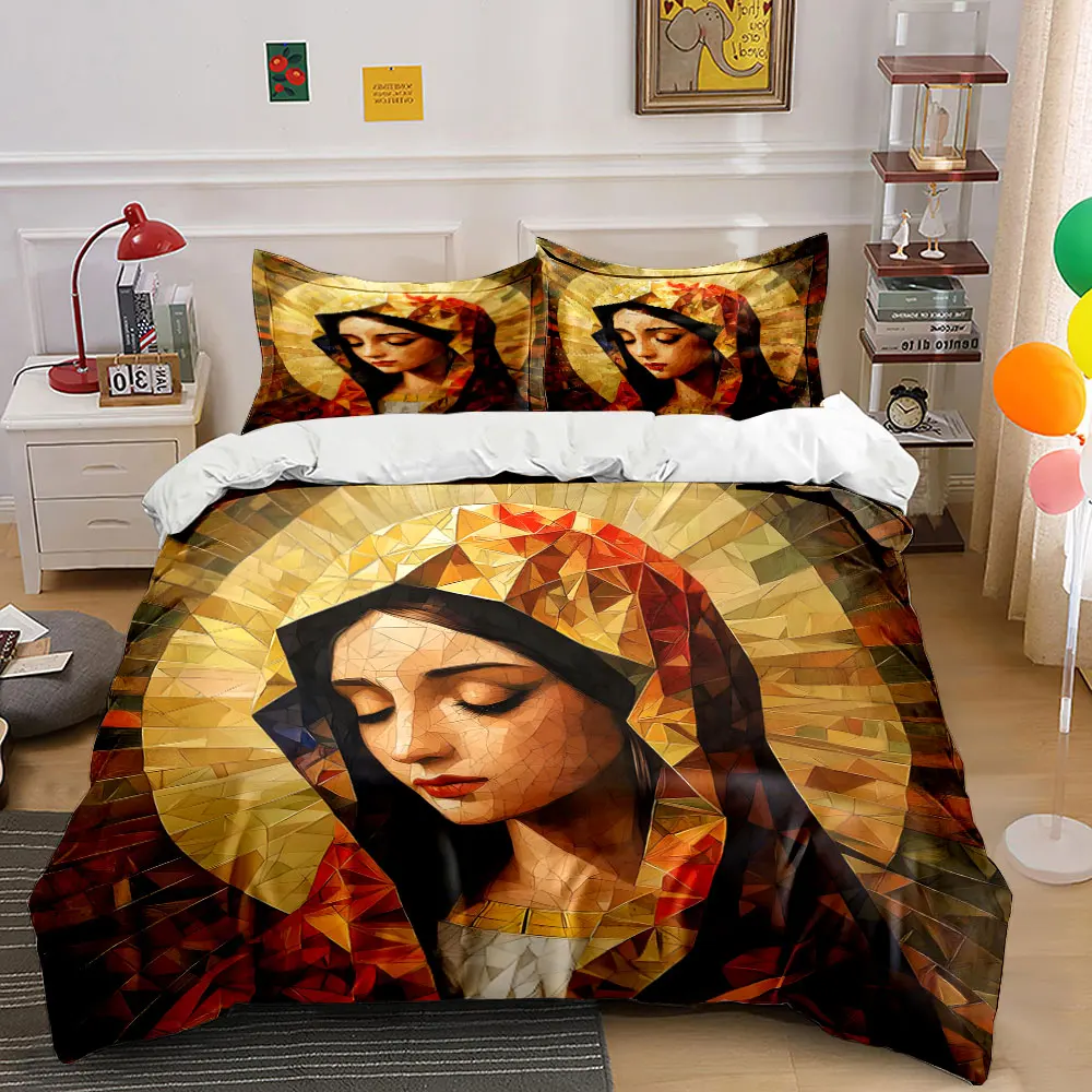 

"Religious-Themed Artistic Decor Set" kid's and adults' bedroom decor, Exquisite three-piece bedding set gift