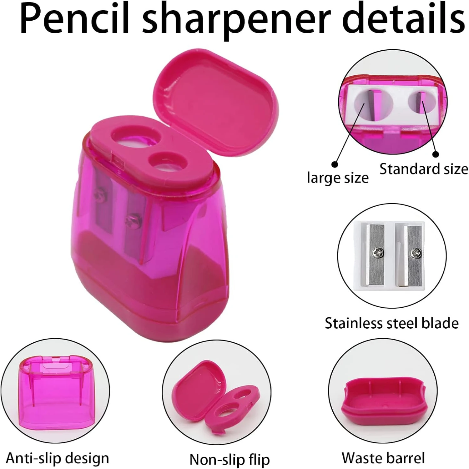 4pcs Colored Pencil Sharpener, Manual Pencil Sharpener Dual Holes, for  Adults Students School Class  Office