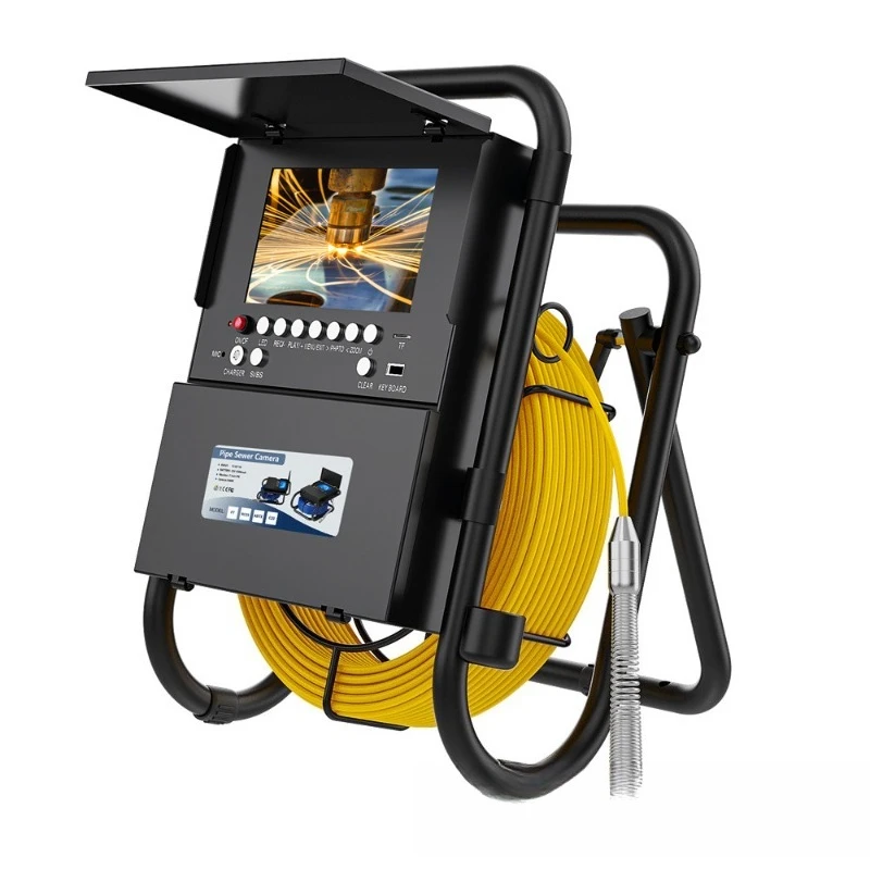 

Industrial pipeline endoscope camera 512HZ positioning plugging meter meter sewer keyboard function 7 inch