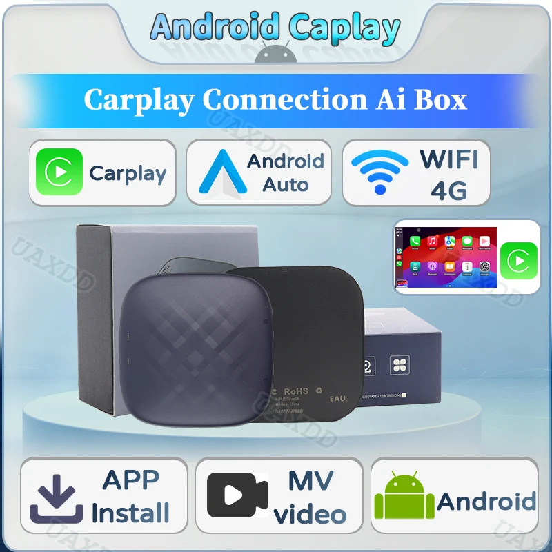 Android 13 Car Full CarPlay AI box Wireless Auto 3-in-1 USB Adapter Car to Mobile Connectivity YouTube TV GPS Navigation System