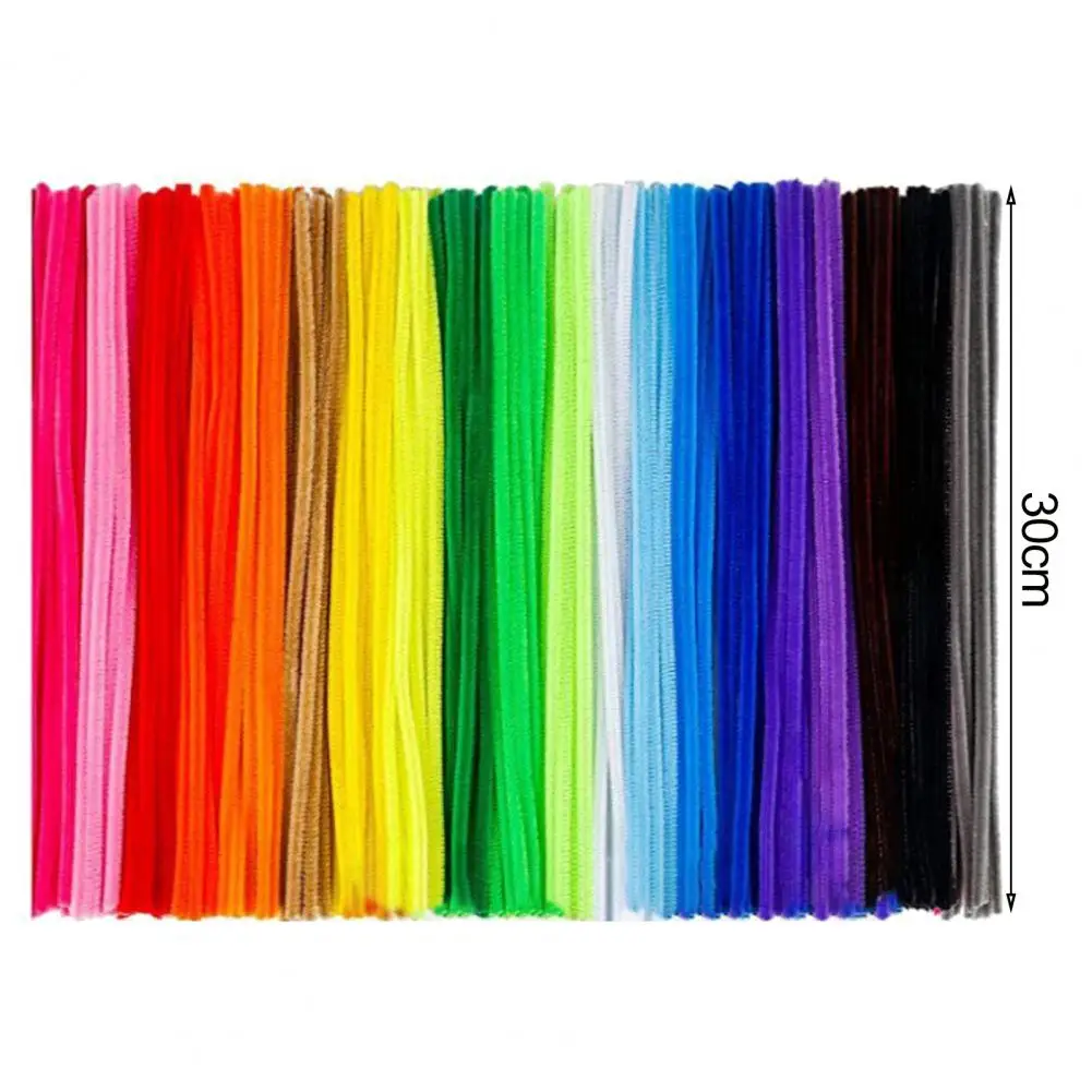 Colorful Chenille Pipe Cleaner for Kids, Pipe Cleaners, Educational Toy, Craft Supplies, 20 Colors, 30cm, 100Pcs