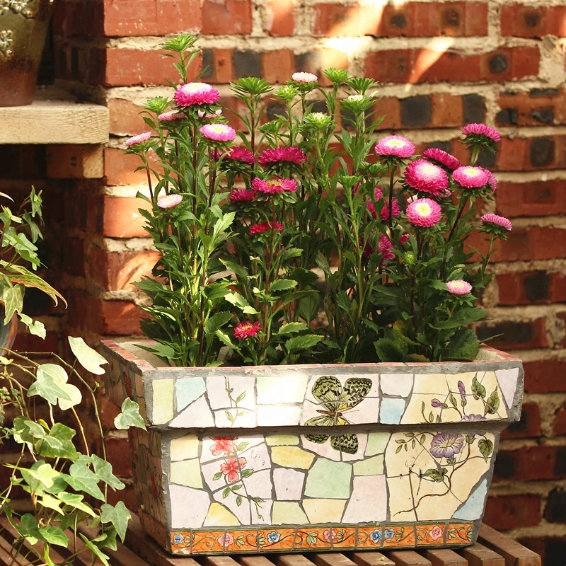 Rectangular Balcony Special Ceramic Garden Green Plants Flowers Potted Plants Flower Vases Long Styles for Planting Flowers