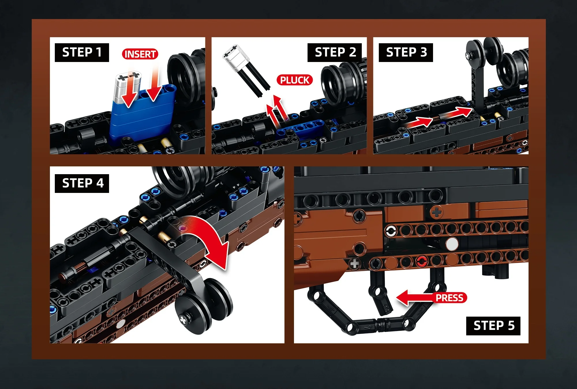 Kar98k Sniper Rifle & Pistol Building Block Gun, Military Bricks DIY Toy for Boys Christmas Gift