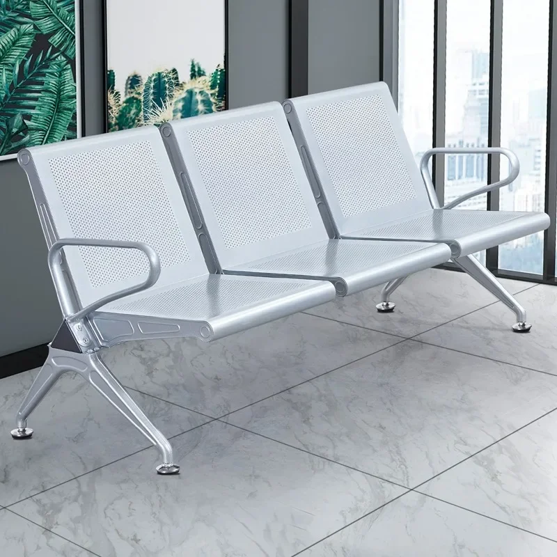 Three-seater stainless steel with waiting chair, infusion chair, waiting chair, reinforced public seat, airport chair