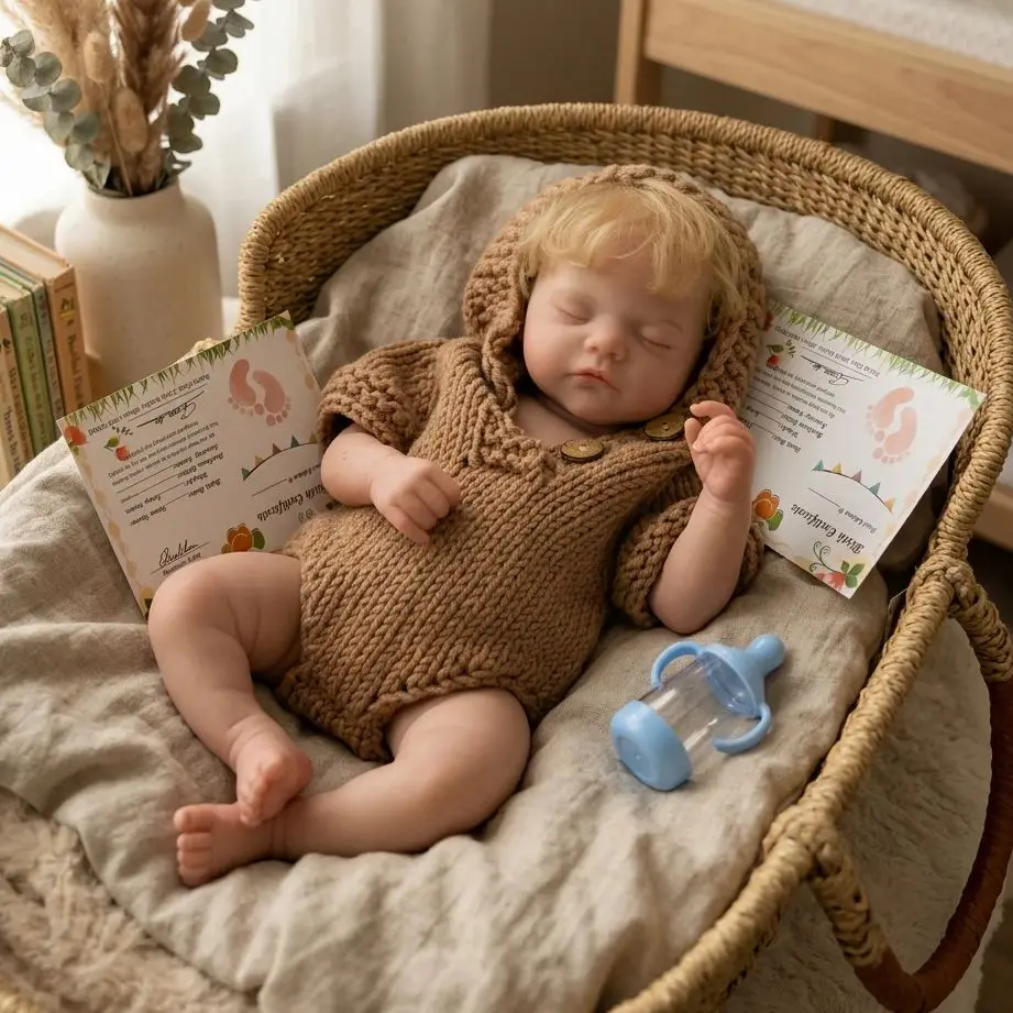 

18 Inch Sam Silicone Boy Handmade Bebe Newborn Baby Doll Soft Touch Reborn Baby Doll For Birthday Gifts