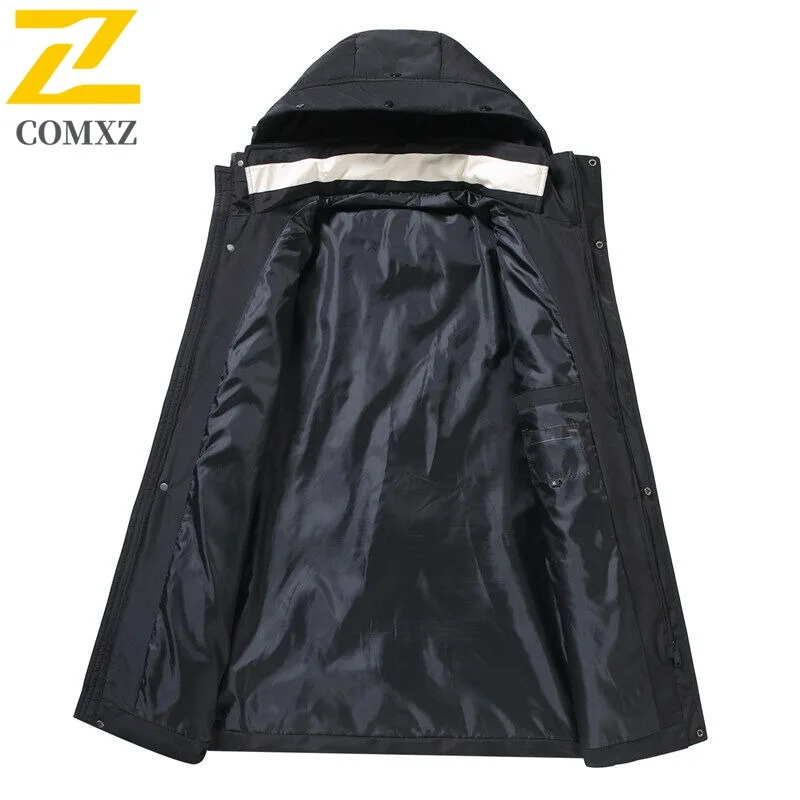 COMXZ 2025 Men Padded Jacket Stylish Hooded Walk Cold-Resistant Feature Ski Trip Parker Coat Street Premium Design Puffer Jacket