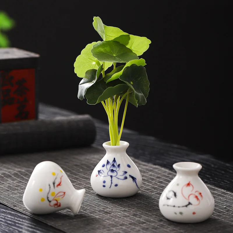 Mini Ceramic Vase Flower Vase Small Dry Flower Vase For Living Room Bedroom Table Modern Home Decor Hydroponic Plant Pot Gift