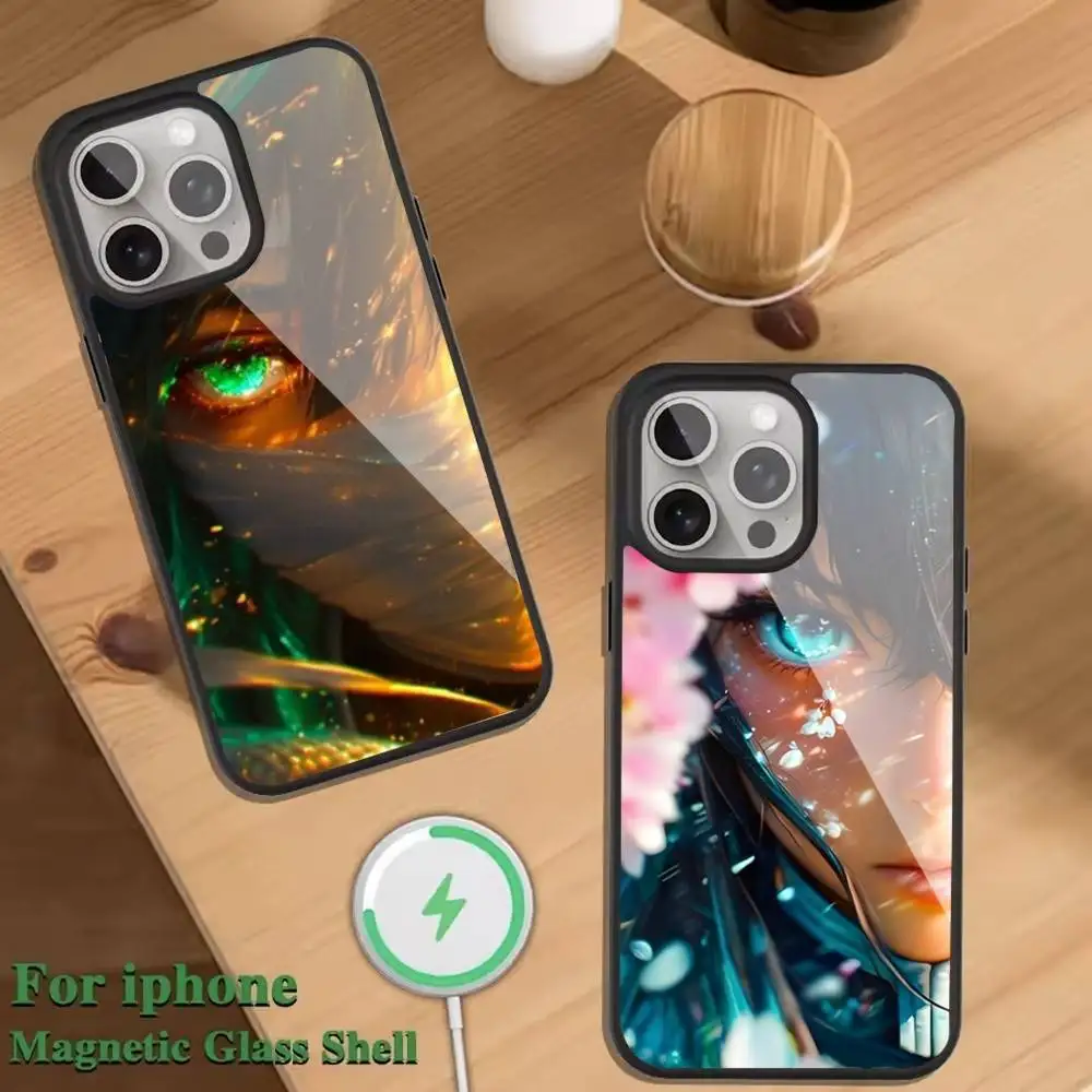 

K-kimetsu no Y-Yaiba Hashira Phone Case For Magnetic Wireless Charge Cover For iphone 16 15 14 13 12 11 Pro Max Plus Coque