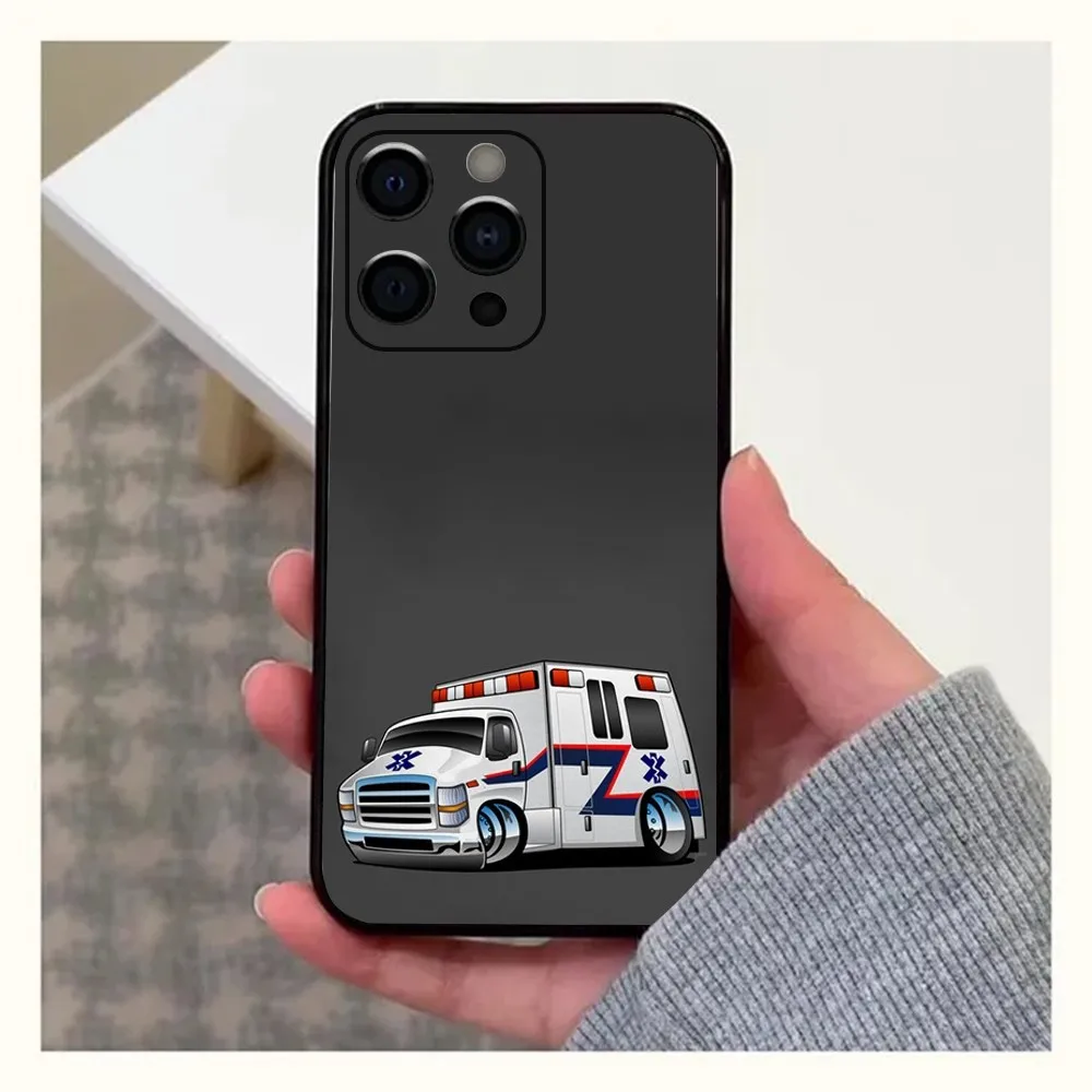 EMT EMS Ambulance Phone Case For Apple iPhone 15,14,13,12,11,Pro,X,XS,Max,XR,Plus,Mini Soft Black Cover