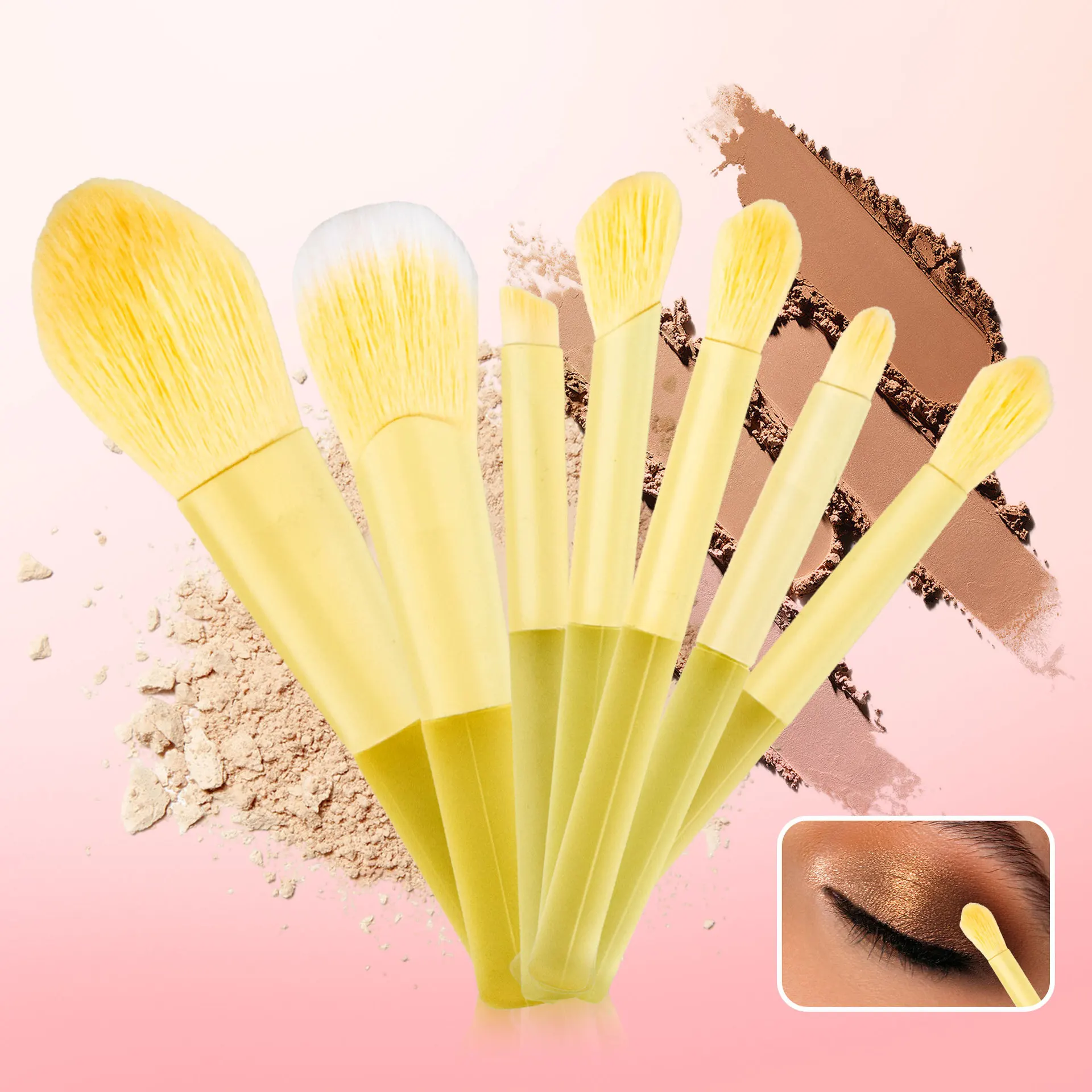 Beauty Makeup Tools Set - 7-teiliges Make-up-Pinsel-Set aus weichen Fasern, professionelles