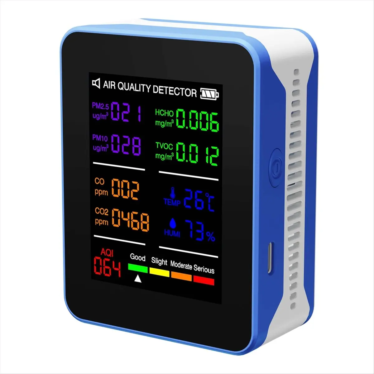 DT56 Multifunctional Air Quality Meter Indoor HCHO TVOC Carbon Monoxide CO2 PM2.5 PM10 Temperature and Humidity Detector A