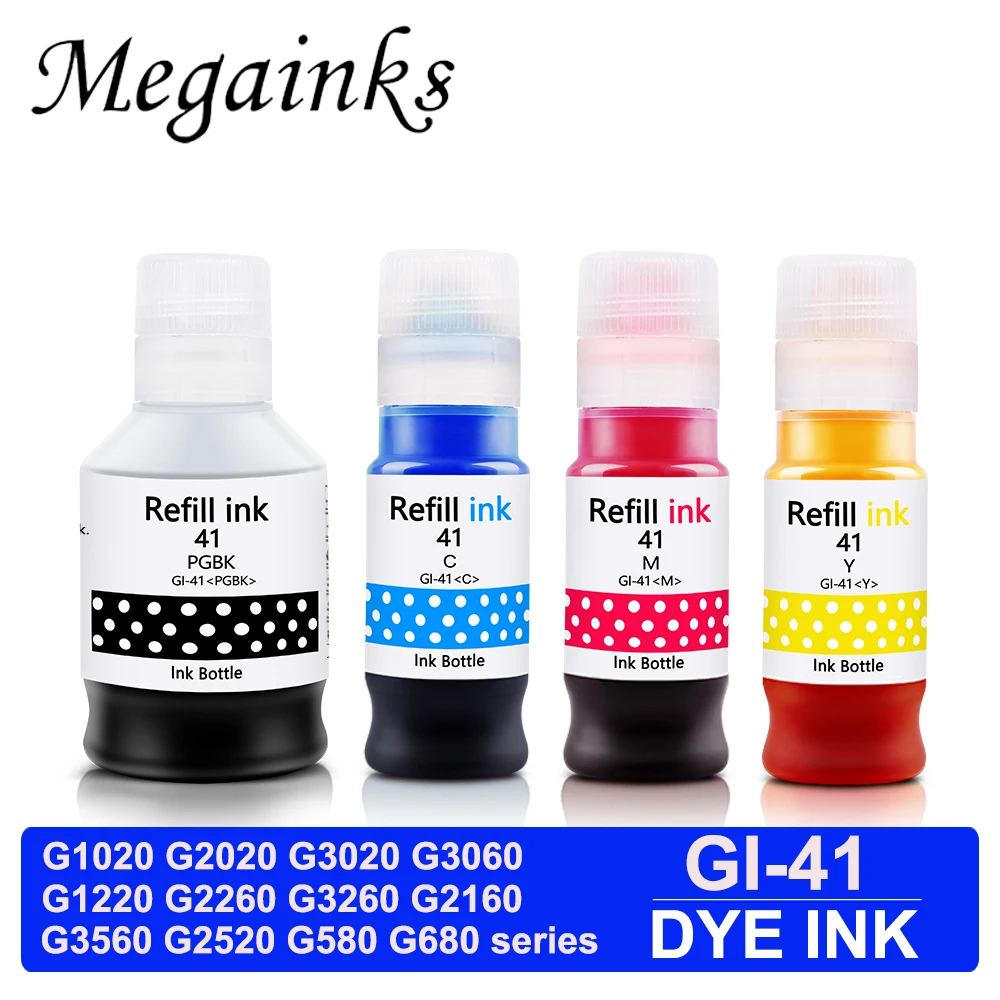 GI-41 Refill Dye ink Kit for Canon G1020 G2020 G3020 G3060 G1220 G2260 G3260 G2160 G3560 G2520 G580 G680 G1520 G2520 G3520 G2560