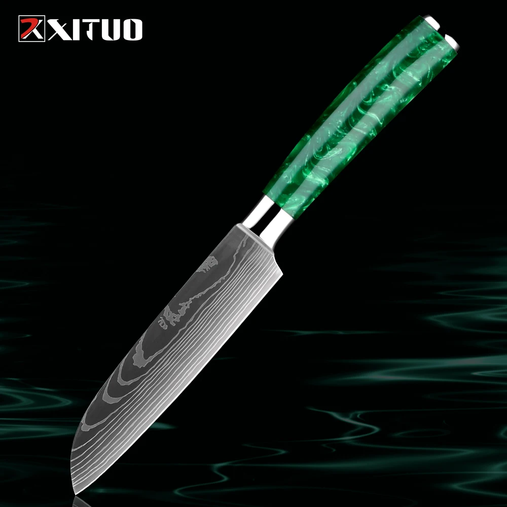 

Santoku Knife,5 Inch Kitchen Chef Knife Pro Razor Sharp Paring knives High Carbon Steel Vegetable Chopping Cutting Meat Cleaver