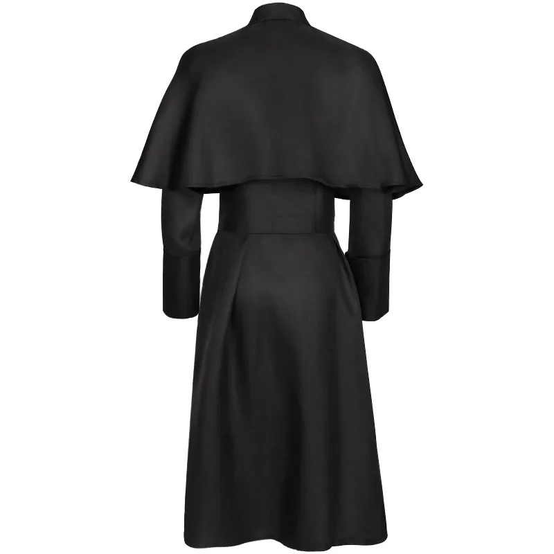 O traje medieval do sacerdote para homens, igreja católica, religiosos, romano Sutane, pastor do papa, trajes do pai, robe maçônico maciço, pastor