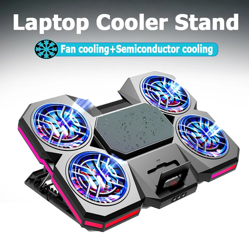 

Laptop cooler Stand 21 inch Semiconductor refrigeration Four core super strong fan LED screen display For Laptop Accessories