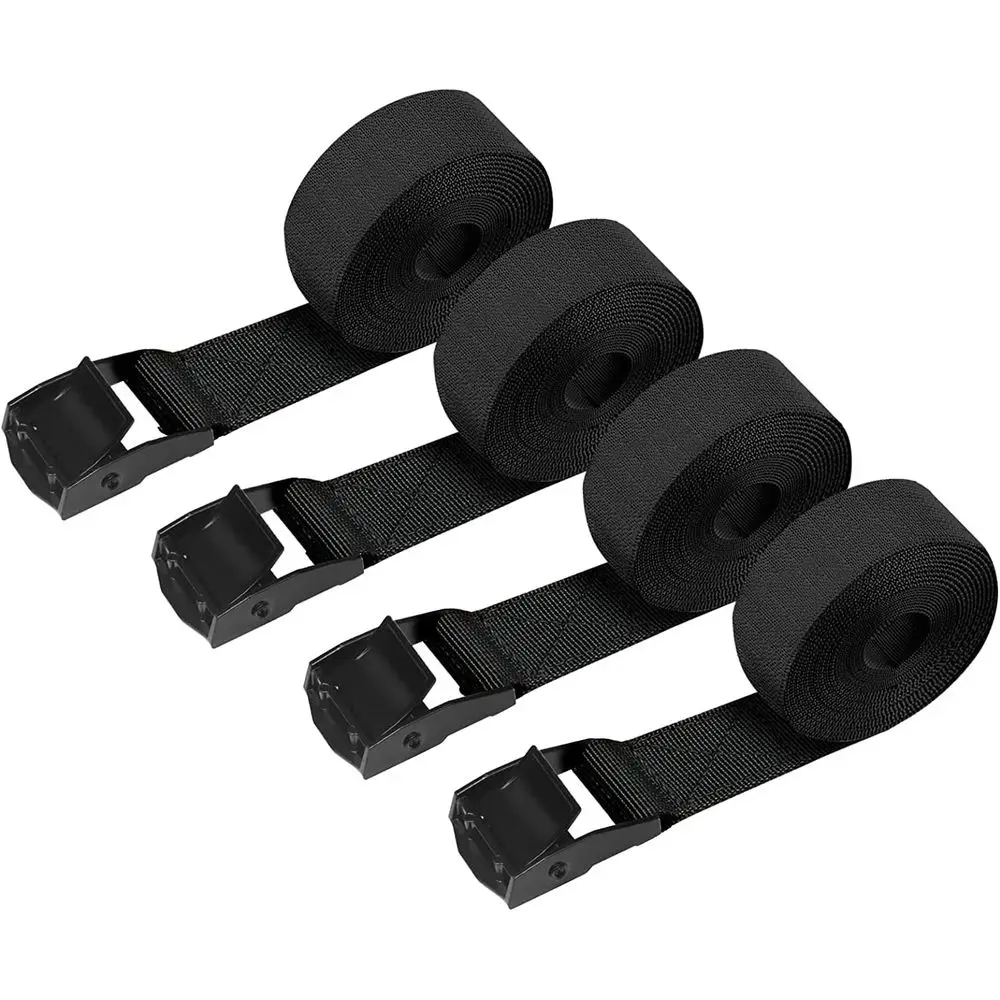 4-Pack 5000lb Capacity 1 Wide Ratchet Straps for Secure Lashing of Cargo, Luggage, Motorcycles, and More