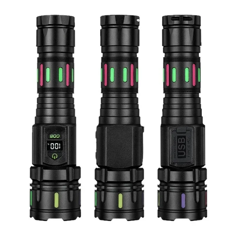 Aluminum Alloy Super Bright Flashlight Long Lasting Rechargeable COB Magnetic Multi Function Torch for Outdoor Maintenance