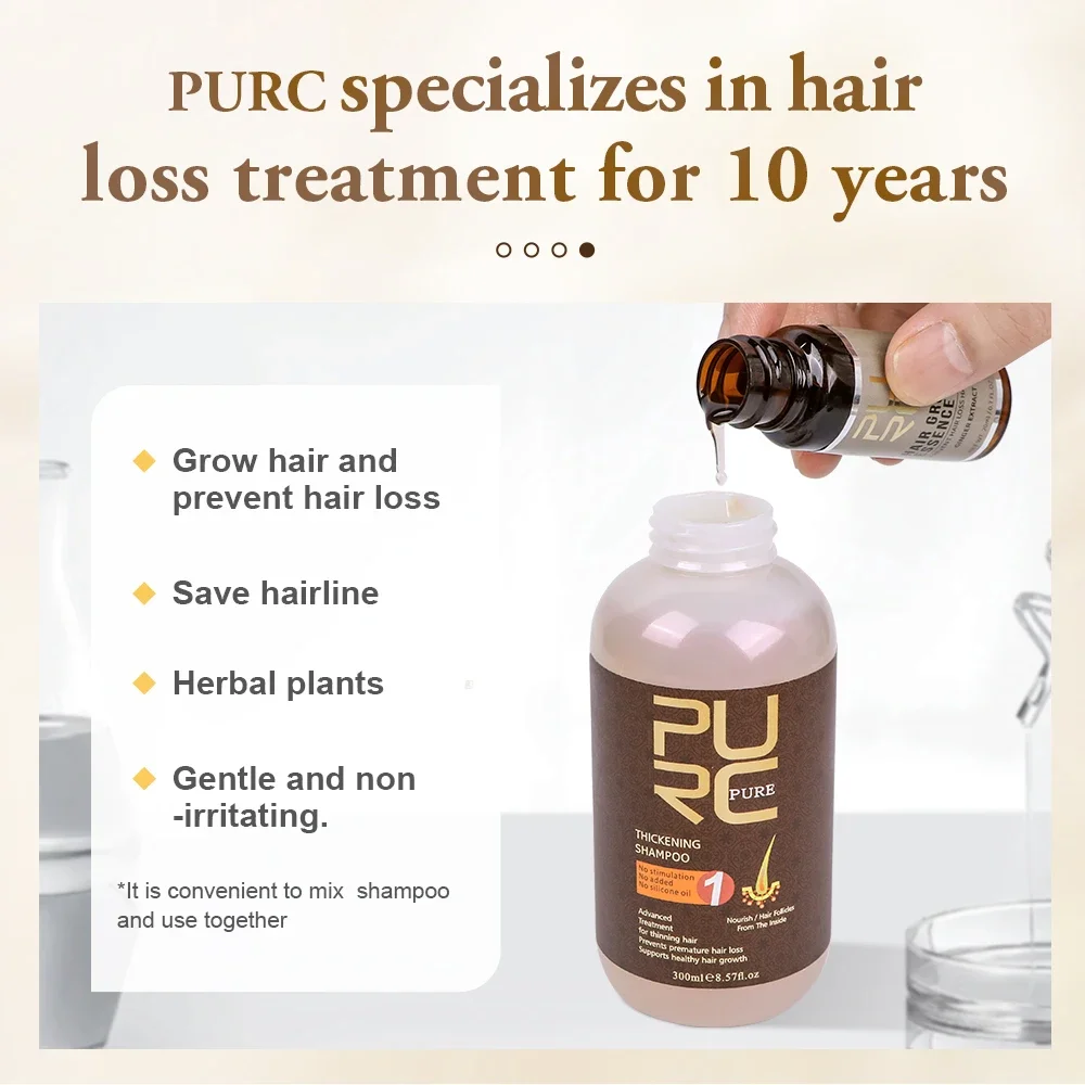 PURC-Ginger Hair Care Products Set para homens e mulheres, óleo fortalecedor de raízes, soro nutritivo e reparador, spray