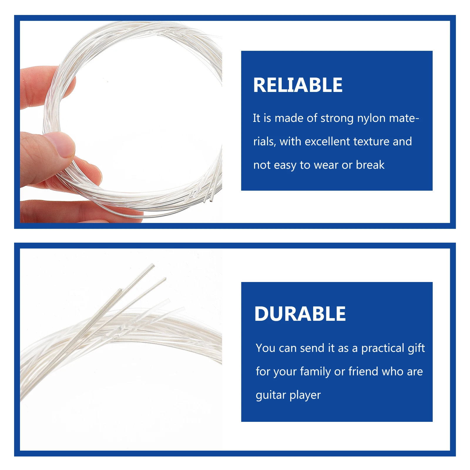 

10 Packs Silver-plated Classical Guitar Strings Nylon Core 1 2 3 Transparent Plain 4 5 6 Coated Copper Alloy Acoustic Guitar