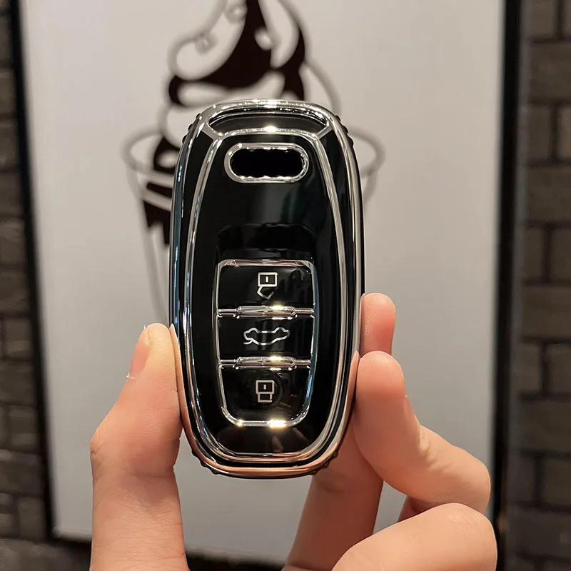 

New TPU Car Remote Smart Key Cover Case Protector Shell For Audi A1 A3 A4 A5 A6 A7 A8 Quattro Q3 Q5 Q7 2009-2015 Accessories