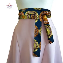 BRW 2023 African Print Obi Ankara Green Yellow Peplum Belt Button Skirts For Women Gift Handmade Statement Belt Accessory WYX30