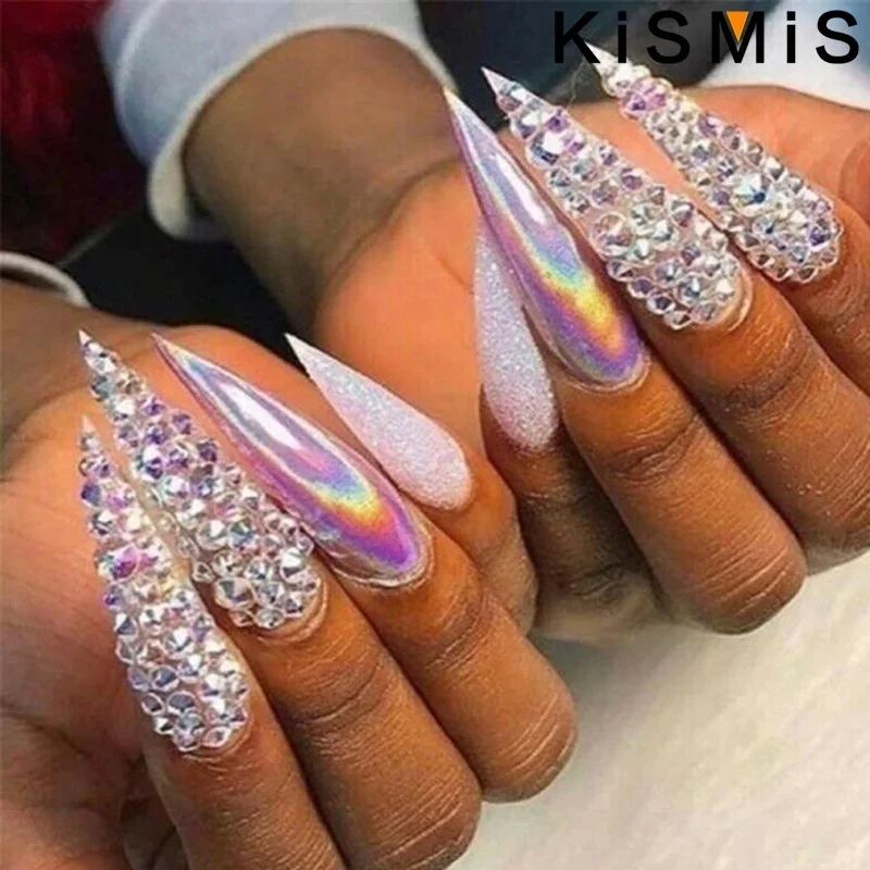 Decorazioni per Unghie Fai-da-Te, Perline di Cristallo Super Lucide, Decorazioni 3D per Nail Art, Strumenti Decorativi per Unghie