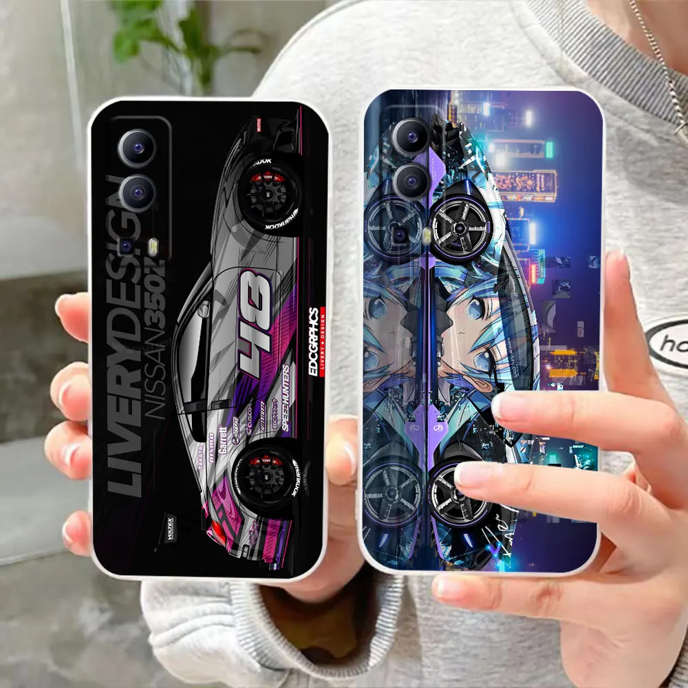 Clear Phone Case For VIVO Y30 Y32 Y33S Y50 Y51S Y52S Y53S Y55S Y66 Y77 Y93 Y95 Y97 V20 V21 5G 4G Case Tokyo Sports Car JDM Drift