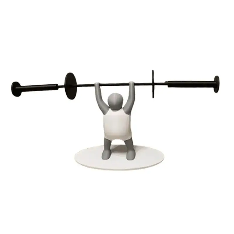 

Держатель для туалетной бумаги ABKJ-Weightlifter в виде штанги для декора ванной комнаты, серый с черной штангой