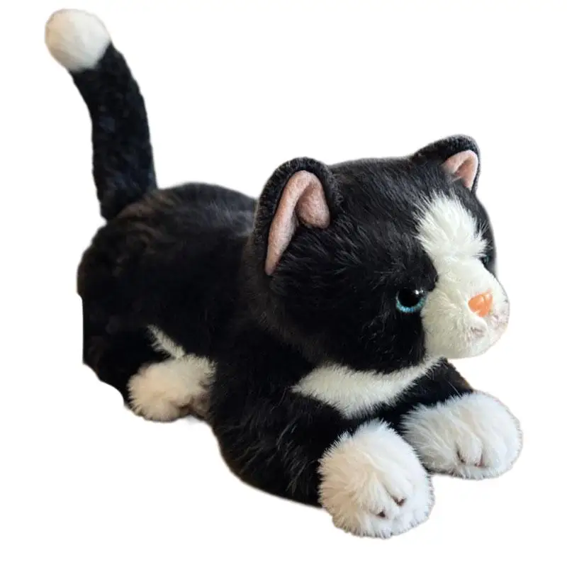 

45 см пушистая плюшевая подушка с изображением кота, плюшевая игрушка с мультяшными животными, черный, оранжевый, серый, белый, коричневый, игрушка с котенком, утешающий детский подарок