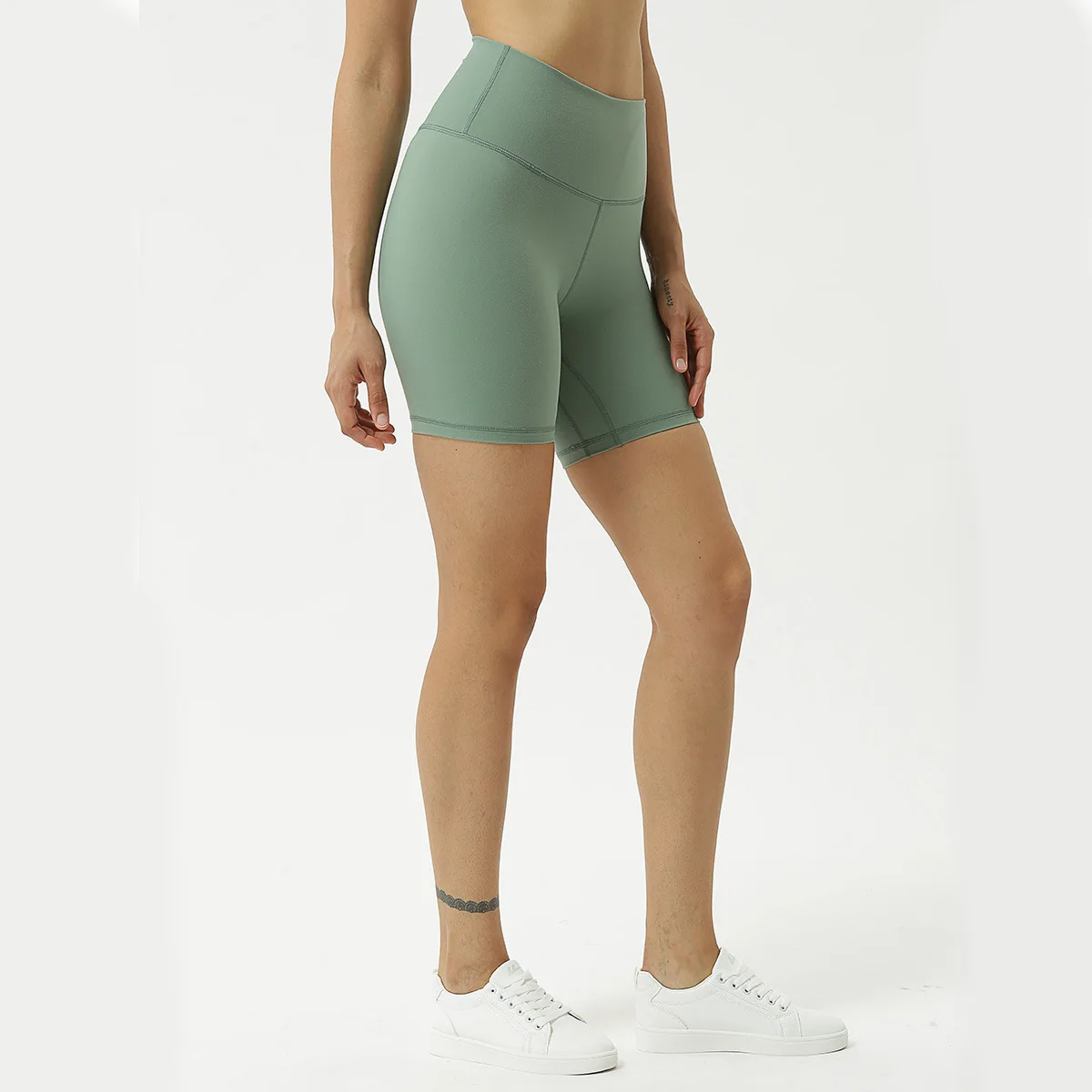 

Women’s High Waist Workout Shorts, Soft Spandex Yoga Pants, Seamless Fitness Tights, Solid Color Gym Wear, Comfortable Sports