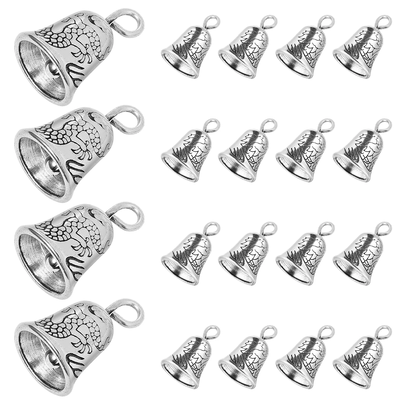 20 Pcs Pendant Mini Bells Rattle Child Tiny for Crafts Necklace Charms Jewelry Making