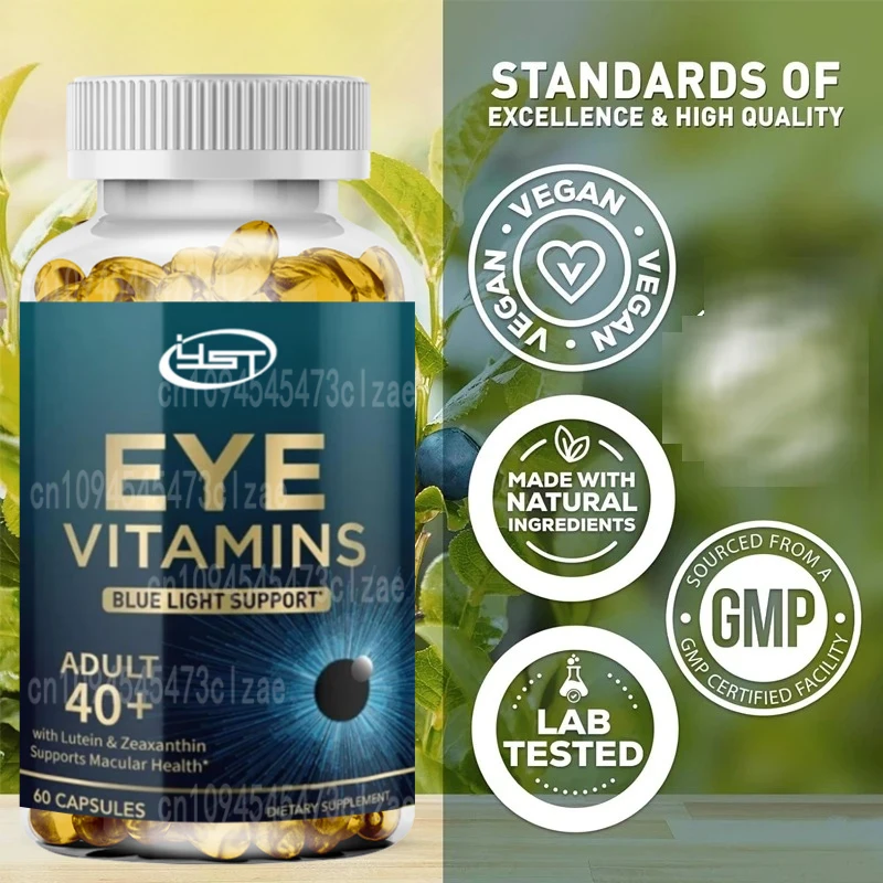 Eye Vitamin and Mineral Supplements - Containing Lutein, Zinc, and Zeaxanthin - Support Eye Fatigue and Dryness, Gluten Free
