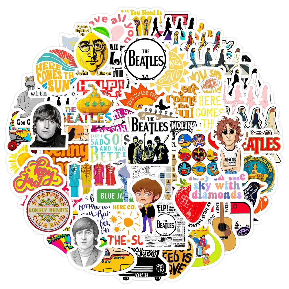 125Pcs The Beatles Season 2 Rock Mini Stickers DIY Ornament For Phone Notebook Journal AnimeWorlds Store