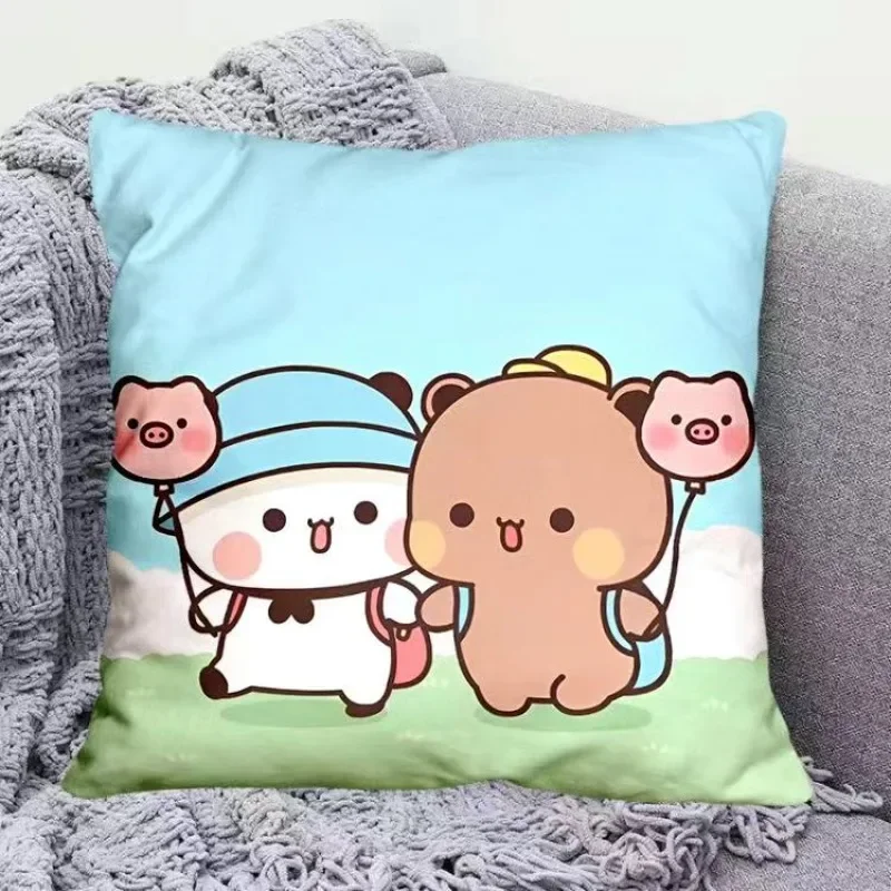 Bantal Lempar Panda Yier Lucu Bubu Dudu Bantal Kotak Kartun Kawaii Anime Lembut Bantal Sofa Pinggang Dekorasi Rumah Mobil Kamar Tidur