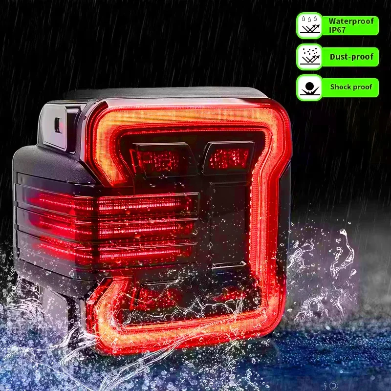 2PCS LED Taillights Euro Version LED Tail Lights Reverse Brake Running Turn Signal For Jeep Wrangler JK 2007-2017