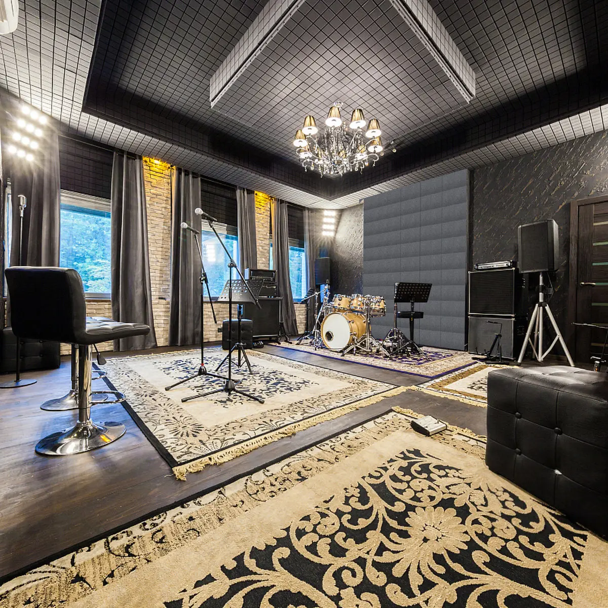 

6 шт. Звукоизоляционные панели из серого войлока, акустические поглощающие панели с клейкой основой, легко устанавливаются, для дома, офиса, студии звукозаписи, на стену