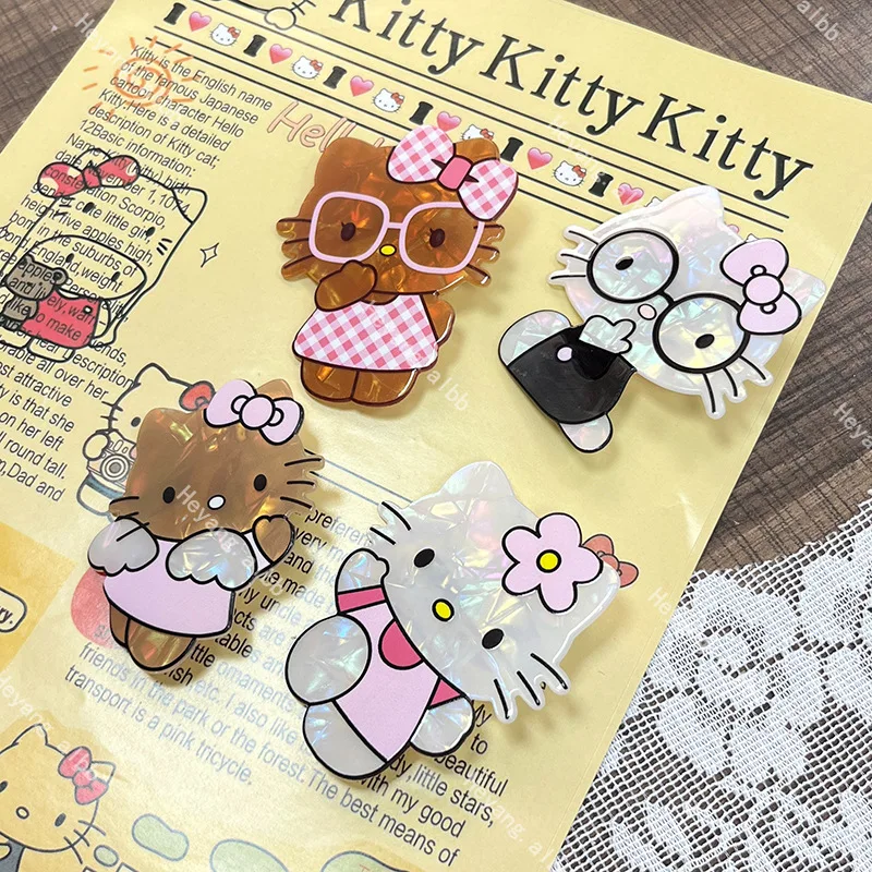 Hellokitty Creative Hair Clip Duckbill Clip Fringe Hair Clip New Cartoon Kawaii Hellokitty Sweet Headdress For Girls Gifts