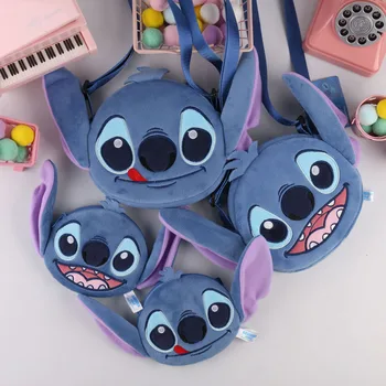 Disney Stitch torba kurierska portmonetka Cute Cartoon Stitch torba na ramię do przechowywania torba na ramię Cartoon Plushie miękka torba prezenty