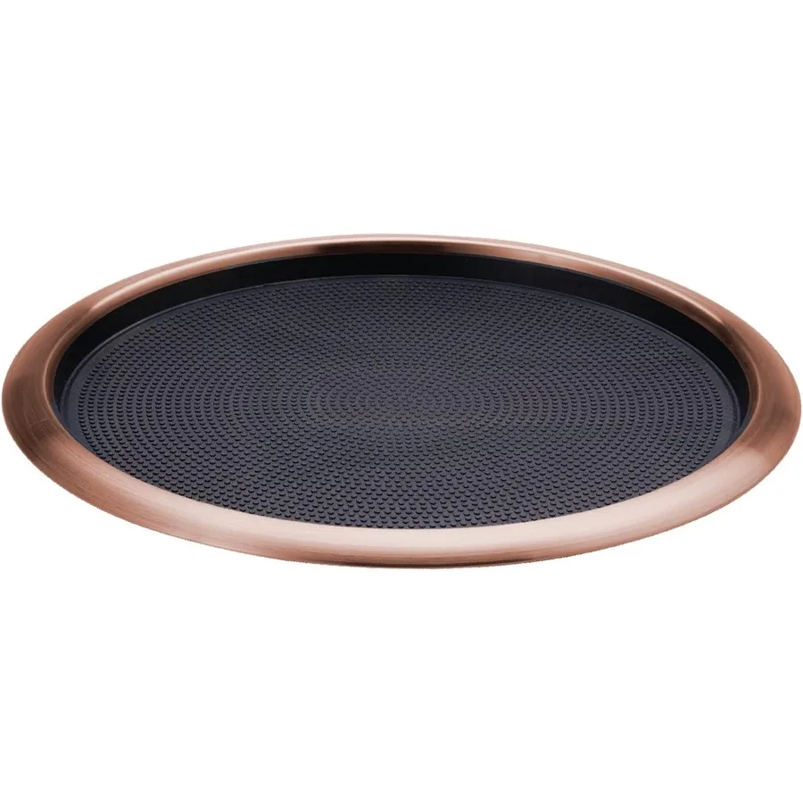 

Tray with Removable Insert, 14" Round, Stainless Steel, Rose Gold