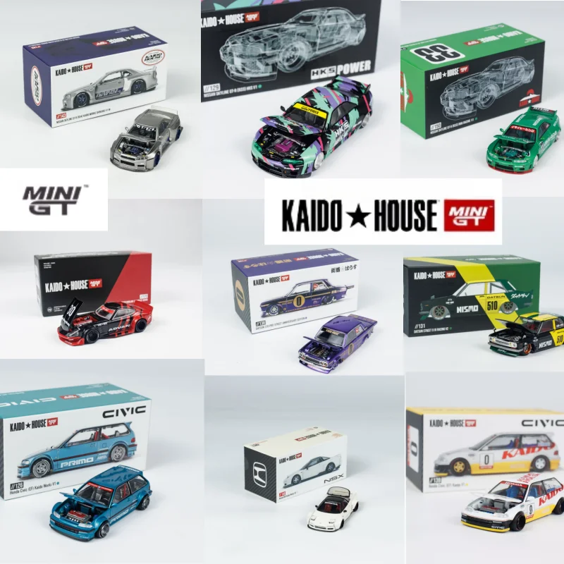 

Kaido House&MINI GT 1:64 Nissan GTR R34 die-cast simulation alloy car model, Boys' toy, adult collectible ornament.