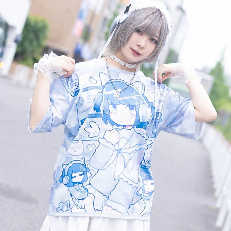 2026 New Japanese Harajuku Style Girl Y2K T-shirt Mine-Style Adult Loose Large Breathable Short Sleeve Kids Family Casual Tshirt