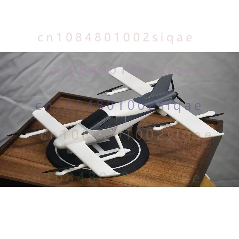 3D Printed EHang VT35 Manned eVTOL Scale Model, Autonomous Passenger VTOL Aircraft Static Collectible Display Model