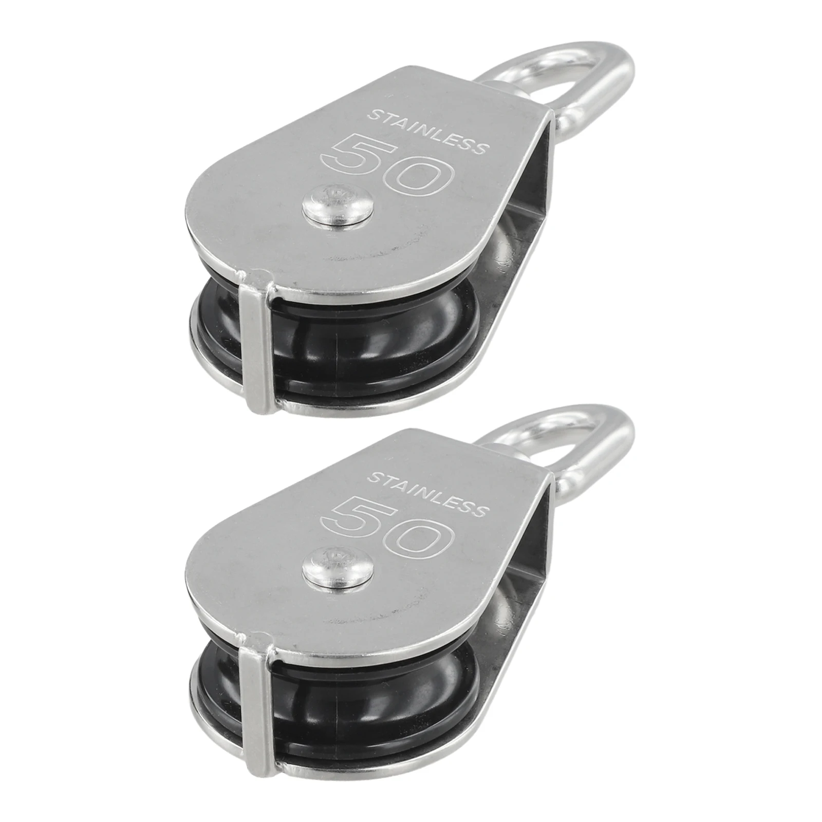 304 Stainless Steel for m50 Single Pulley Block with Rope Compatibility and 800 lbs Working Load for Use 304 Stainless