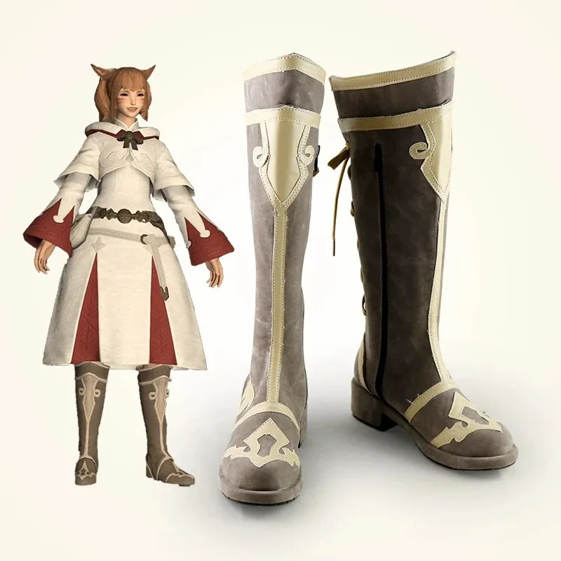 FF14 الأبيض ماجيك زي مدرسي هالوين كرنفال حفلة تأثيري أحذية الأحذية زي