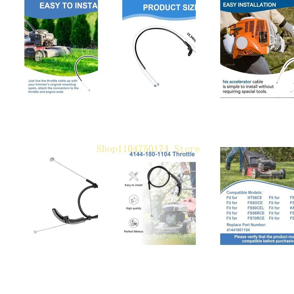 4144 180 1104 Mower Throttle Cable Easy Maintenance For FS40 for Home Garden Top Sale