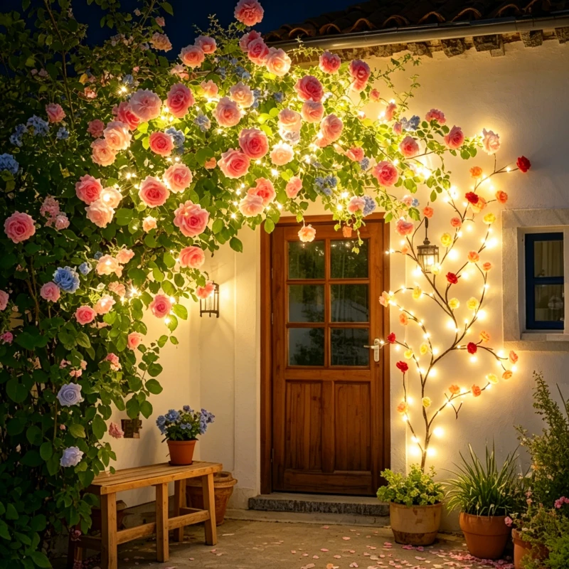 

Bendable Flower Branch LED Fairy Lights USB Plug DIY Wall Decor Light with Remote Control Creative Lamp Window Home Decoration
